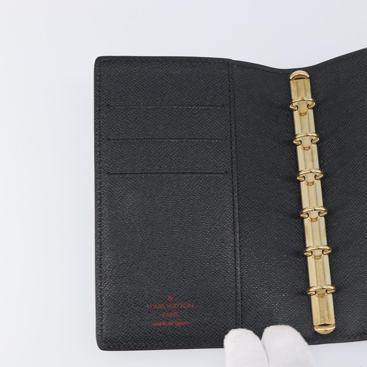 LOUIS VUITTON Epi Agenda PM Day Planner Cover Black R20052 LV Auth 198564A
