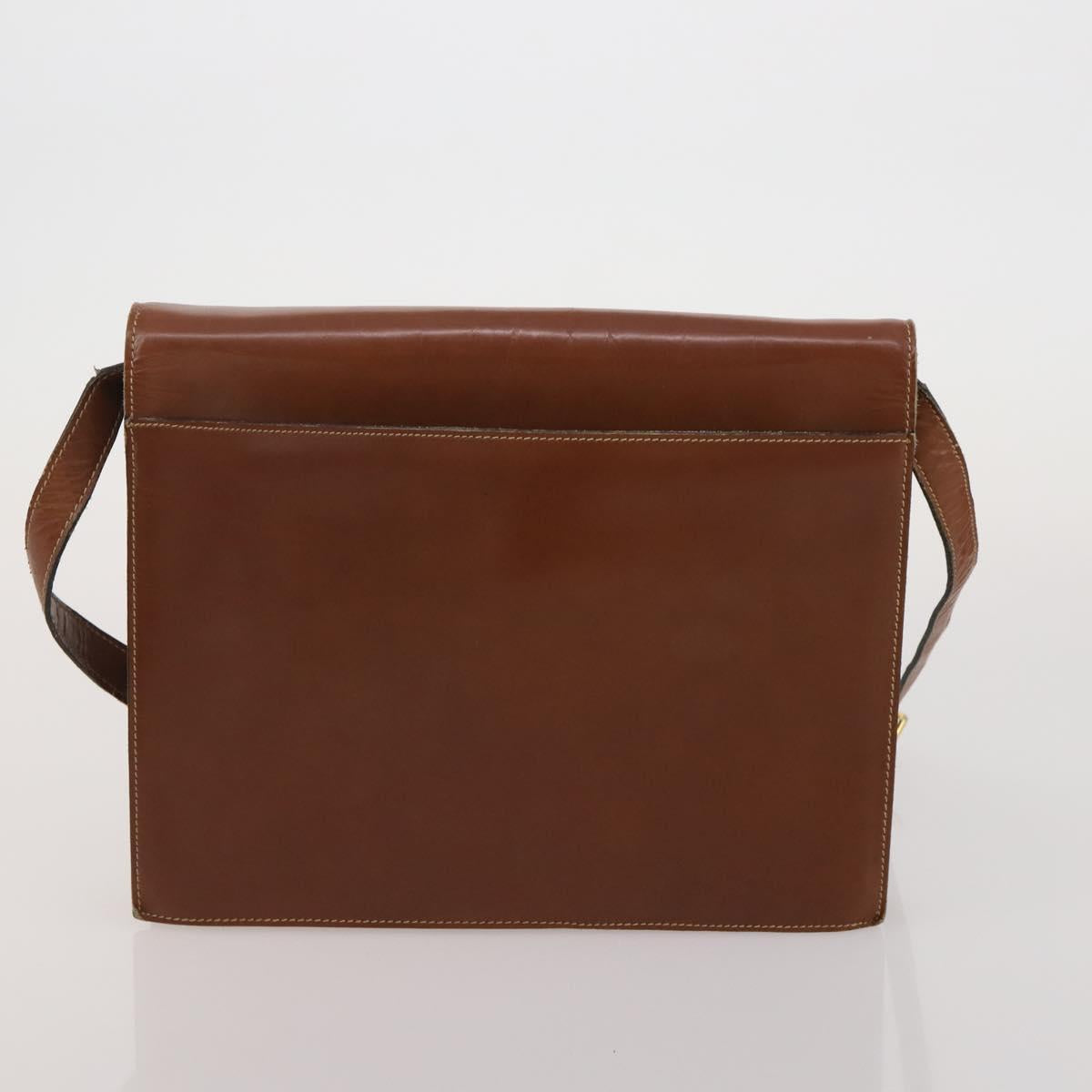CELINE Macadam Canvas Shoulder Bag PVC Leather 3 Set Brown Beige Auth 198572