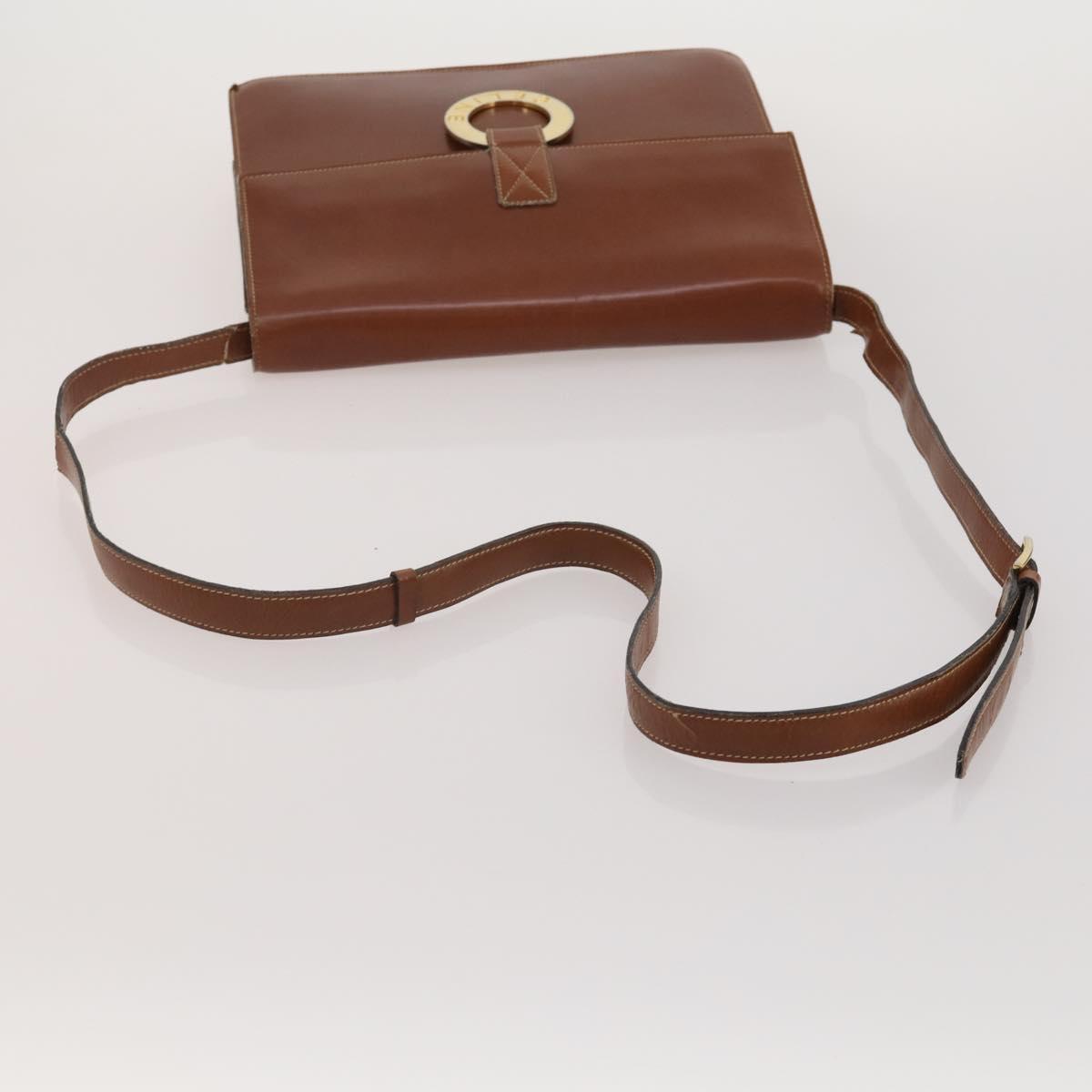 CELINE Macadam Canvas Shoulder Bag PVC Leather 3 Set Brown Beige Auth 198572