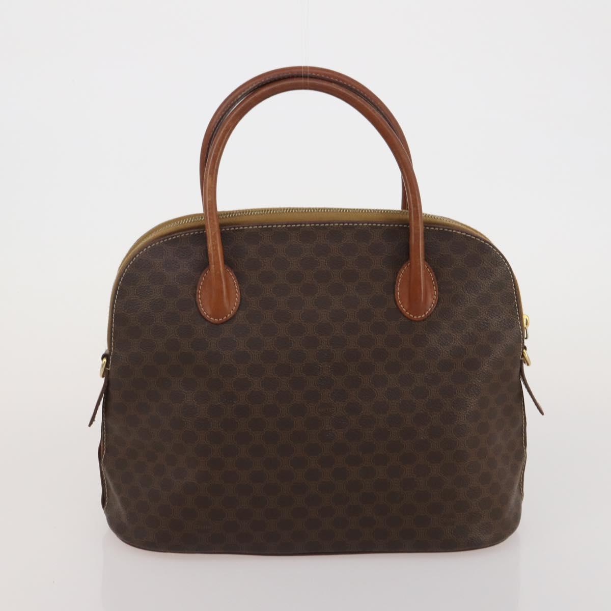 CELINE Macadam Canvas Shoulder Bag PVC Leather 3 Set Brown Beige Auth 198572