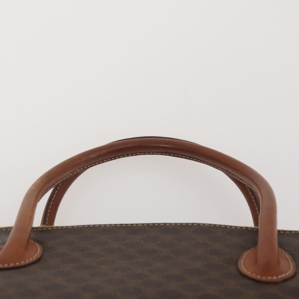 CELINE Macadam Canvas Shoulder Bag PVC Leather 3 Set Brown Beige Auth 198572