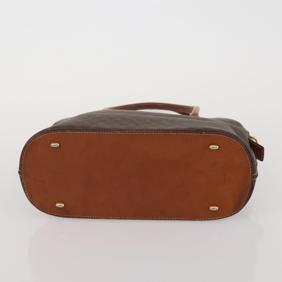 CELINE Macadam Canvas Shoulder Bag PVC Leather 3 Set Brown Beige Auth 198572