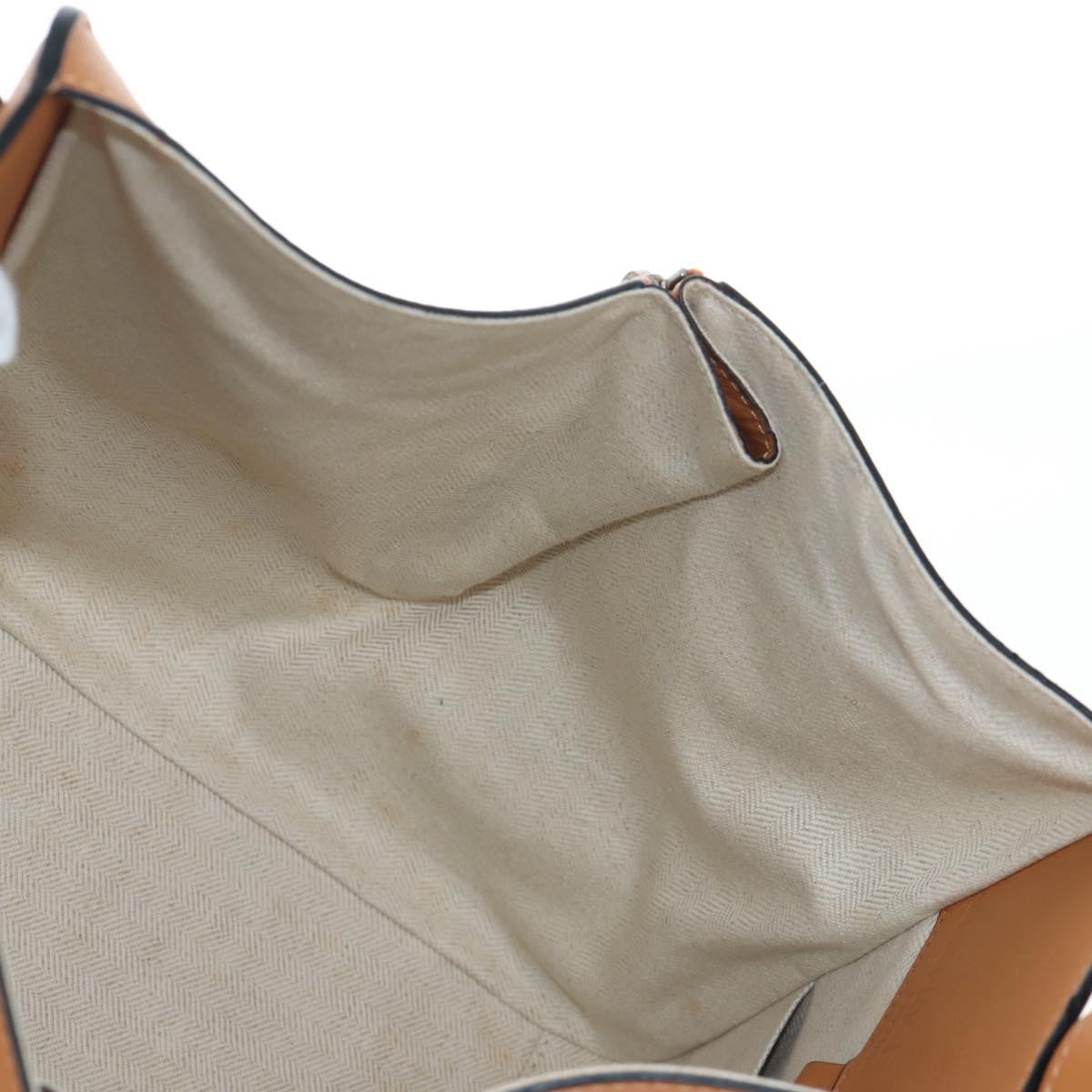 LOEWE Hammock Small Hand Bag Canvas Leather 2way Beige Silver Auth 198601M