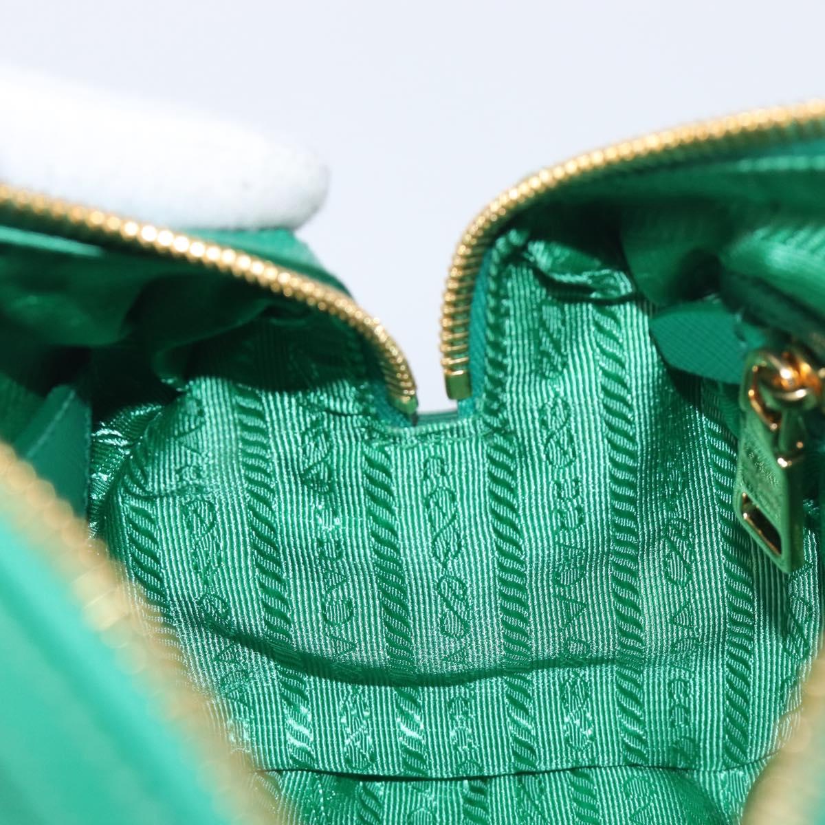 PRADA Hand Bag Safiano Leather 2way Green Gold Auth 198602SAV