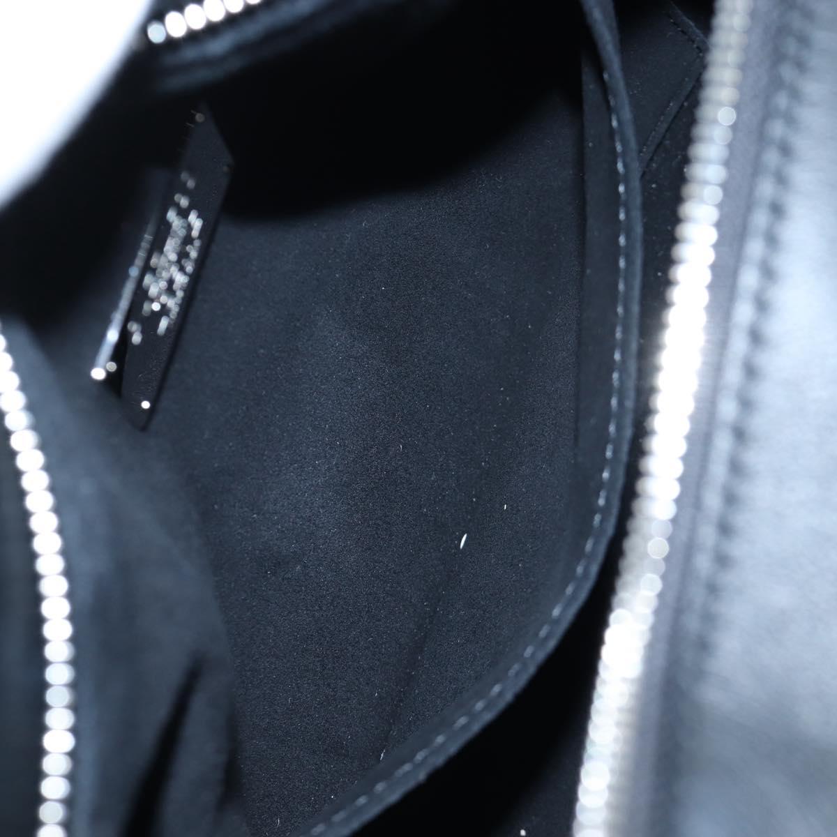 LOEWE Puzzle 10 Puzzle Bag Small Leather 2way Black Silver Auth 198606SM