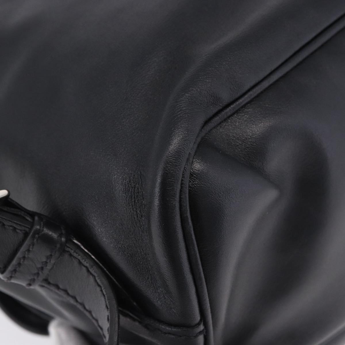PRADA Backpack Leather Black Silver 1BZ677 Auth 198608V