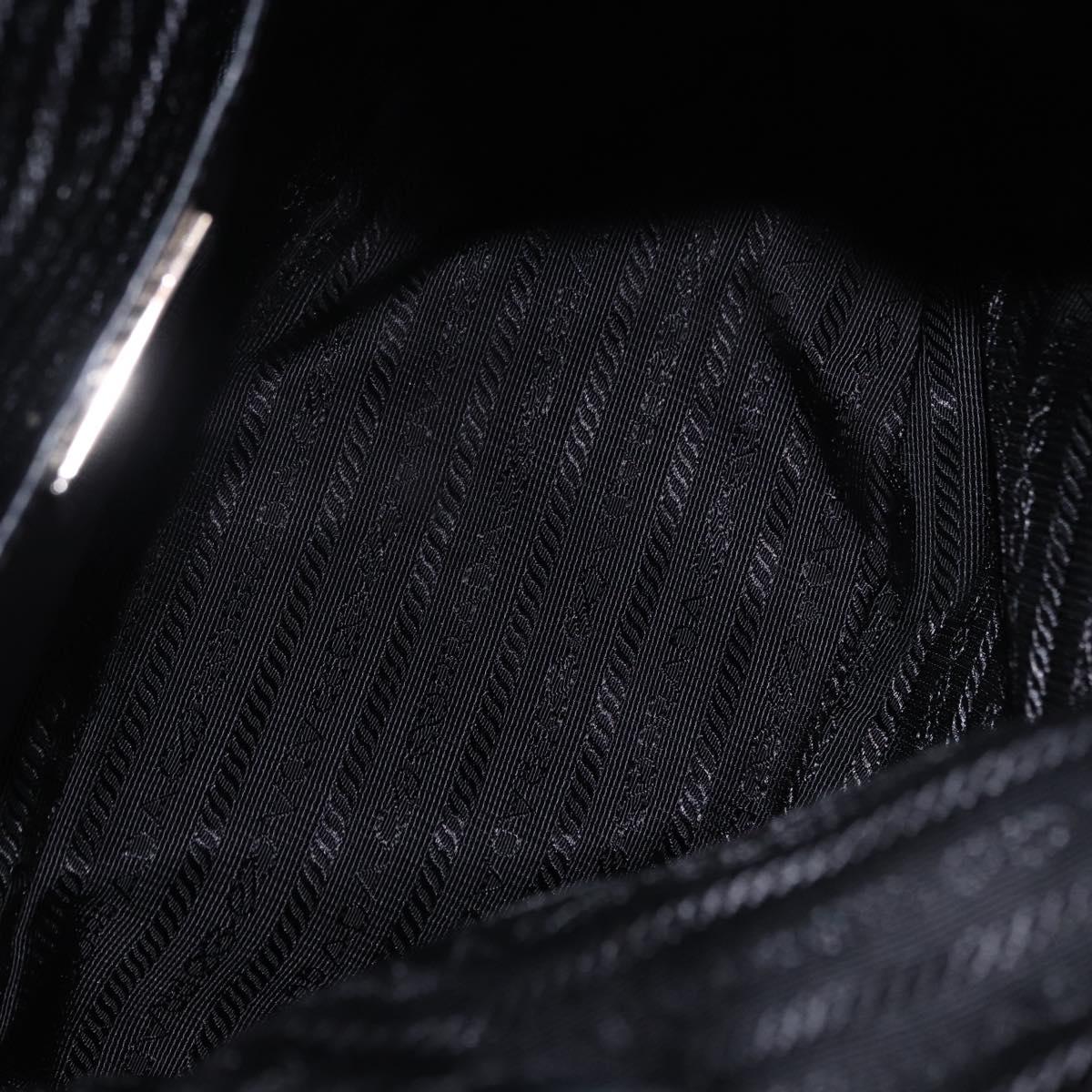 PRADA Backpack Leather Black Silver 1BZ677 Auth 198608V
