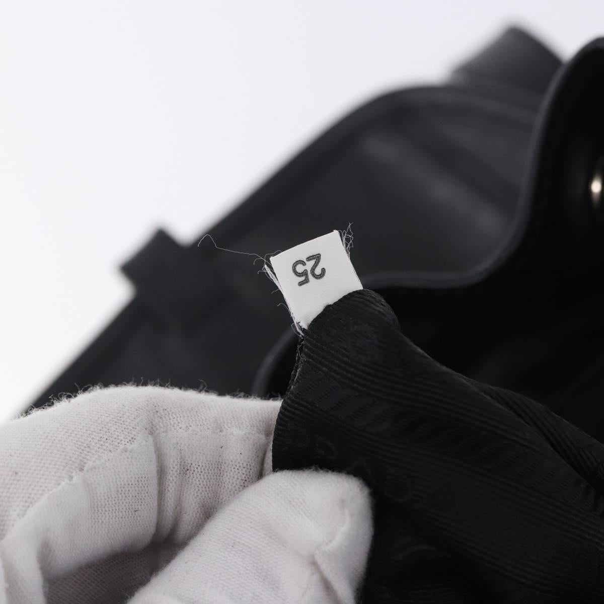 PRADA Backpack Leather Black Silver 1BZ677 Auth 198608V