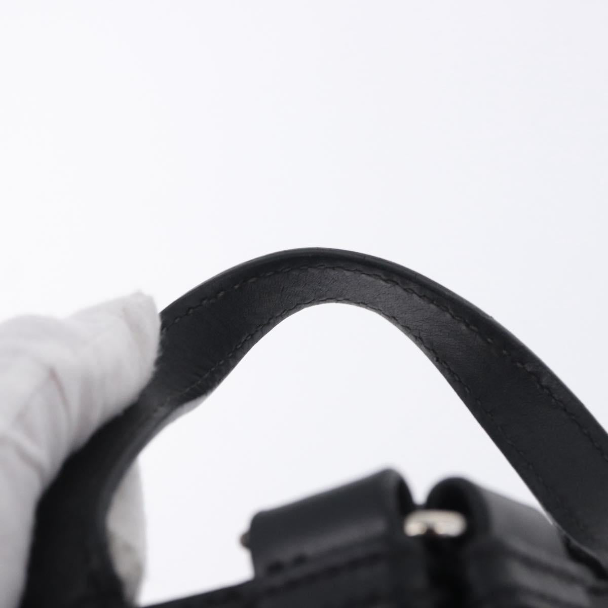 PRADA Backpack Leather Black Silver 1BZ677 Auth 198608V