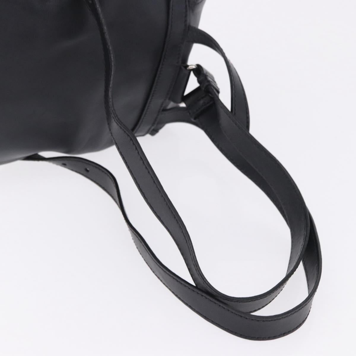 PRADA Backpack Leather Black Silver 1BZ677 Auth 198608V
