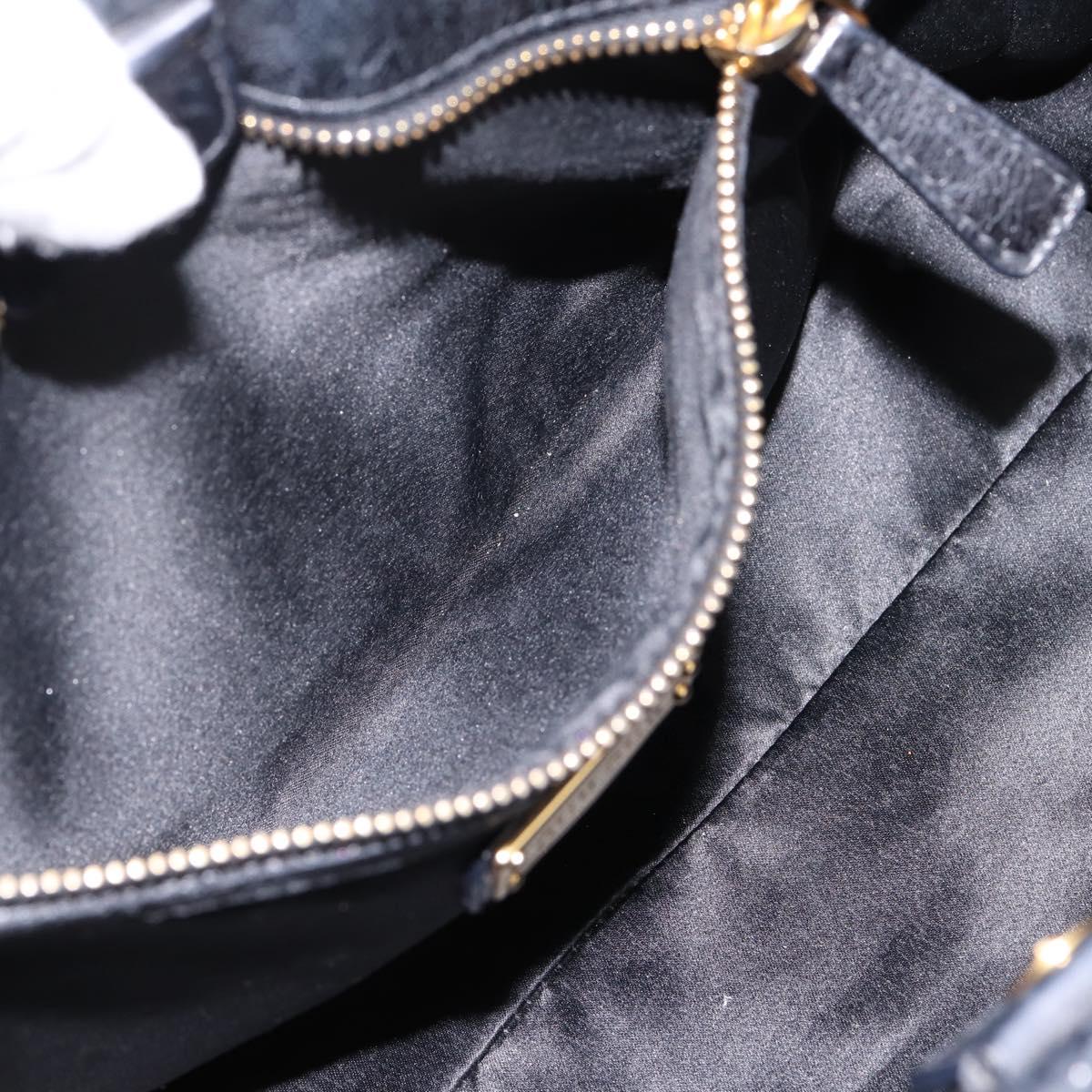 Miu Miu Hand Bag Leather 2way Black Gold Auth 198610M