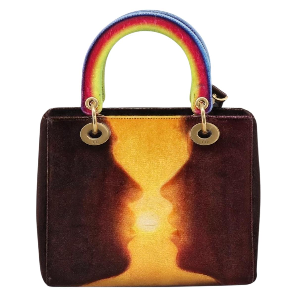 Christian Dior Lady Dior Ladyart x Friedrich Knass Bag Velvet 2way Auth 198612SM