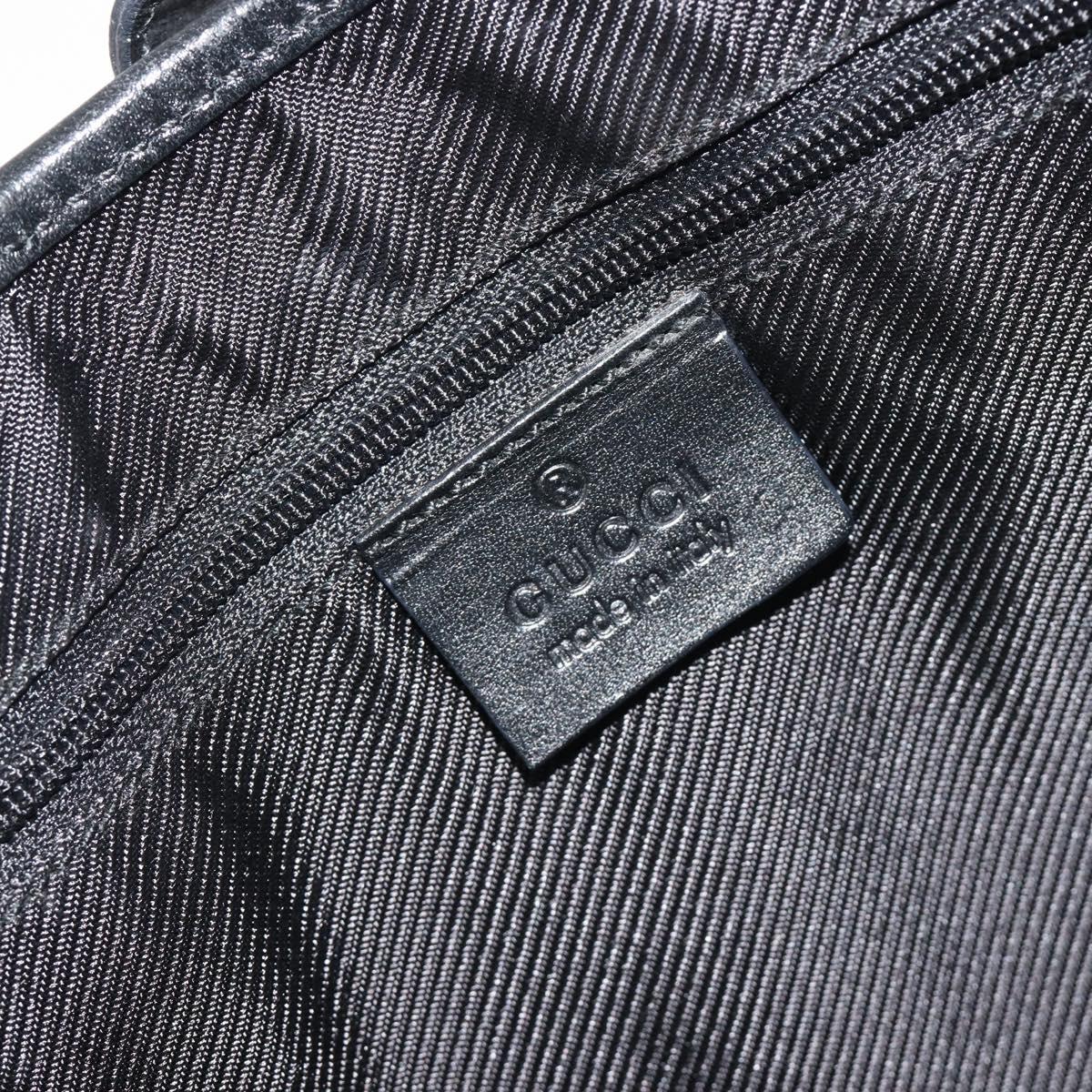 GUCCI GG Canvas Jackie Shoulder Bag Black Silver 001 3306 Auth 198620V