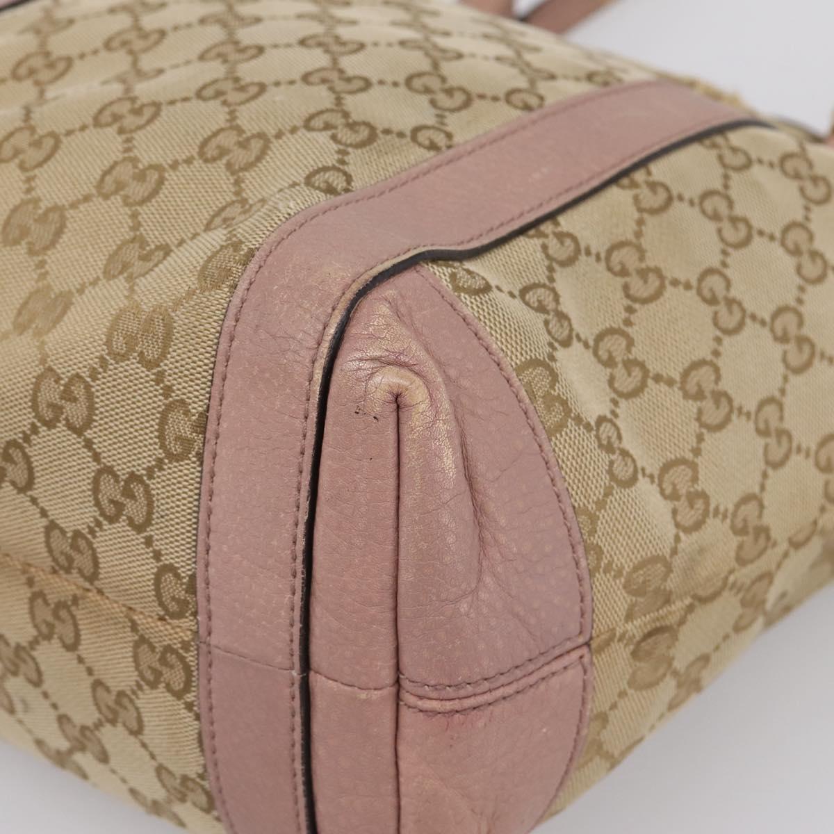 GUCCI GG Canvas Miss GG Tote Bag Beige Gold Tone 342591 Auth 198622