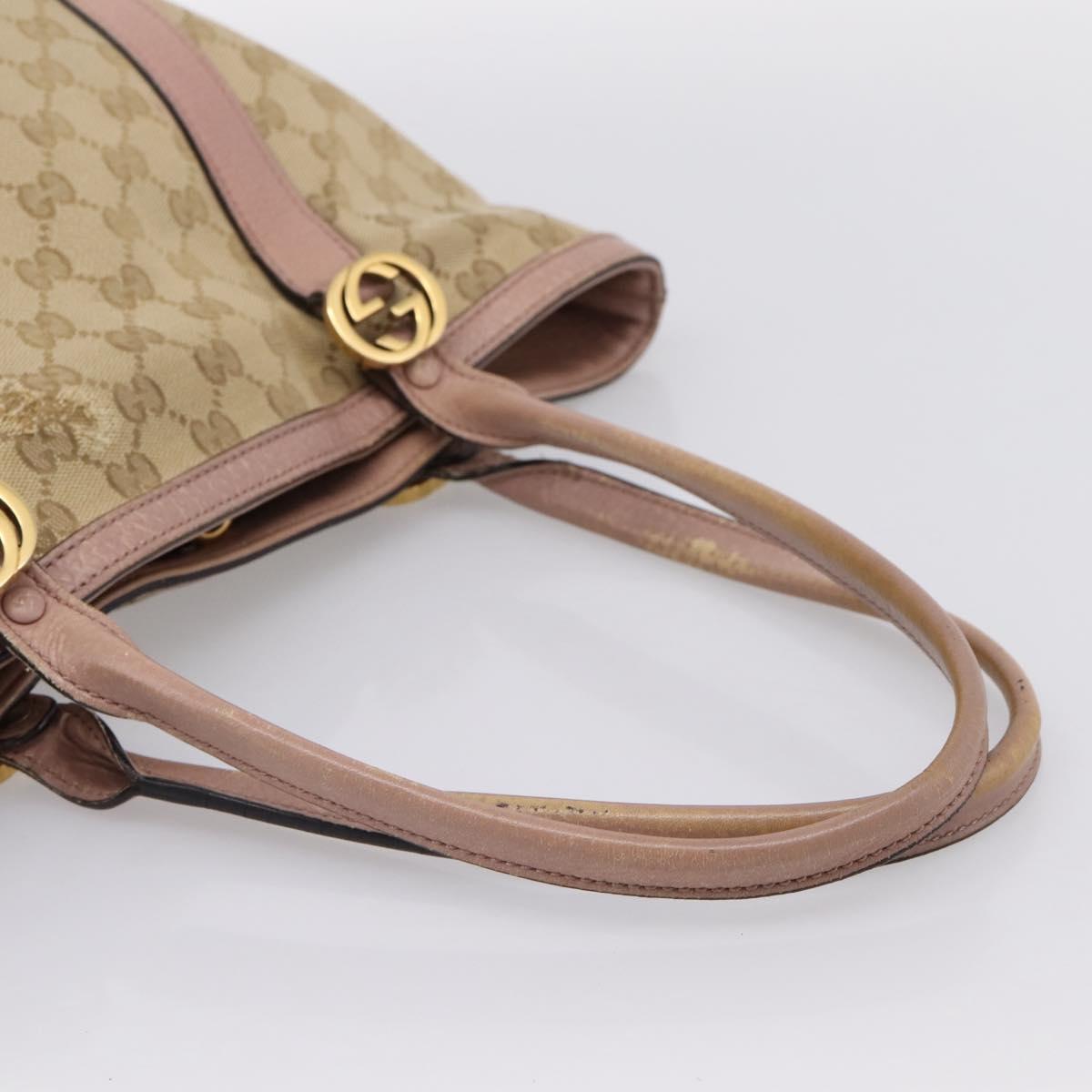 GUCCI GG Canvas Miss GG Tote Bag Beige Gold Tone 342591 Auth 198622