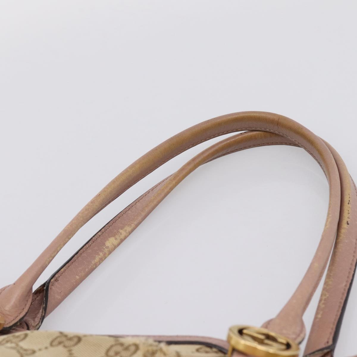GUCCI GG Canvas Miss GG Tote Bag Beige Gold Tone 342591 Auth 198622
