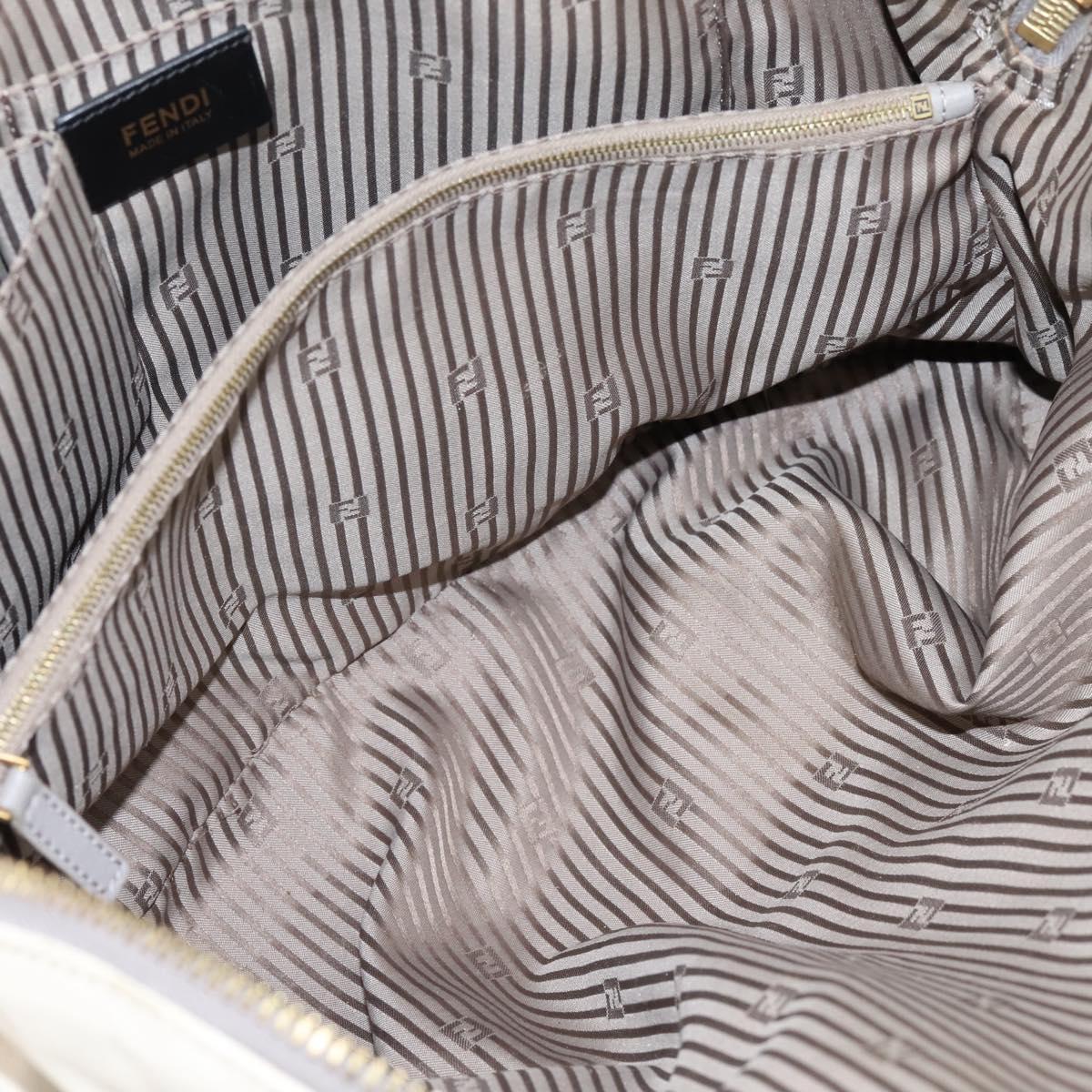 FENDI Chameleon Hand Bag Leather 2way Gray Gold Tone 8BL110 Auth 198625A