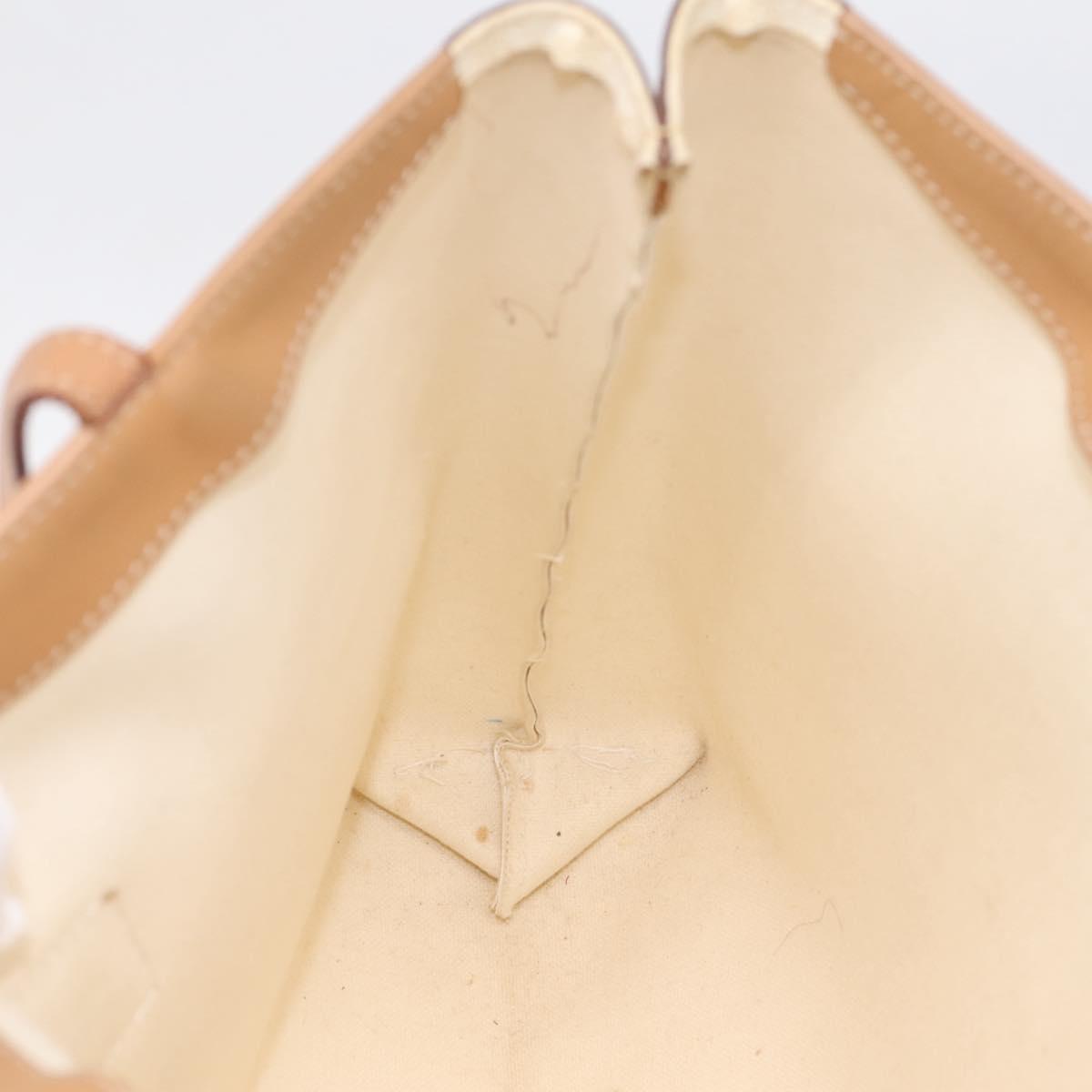 CELINE Macadam Tote Bag PVC Leather White Beige Auth 198626