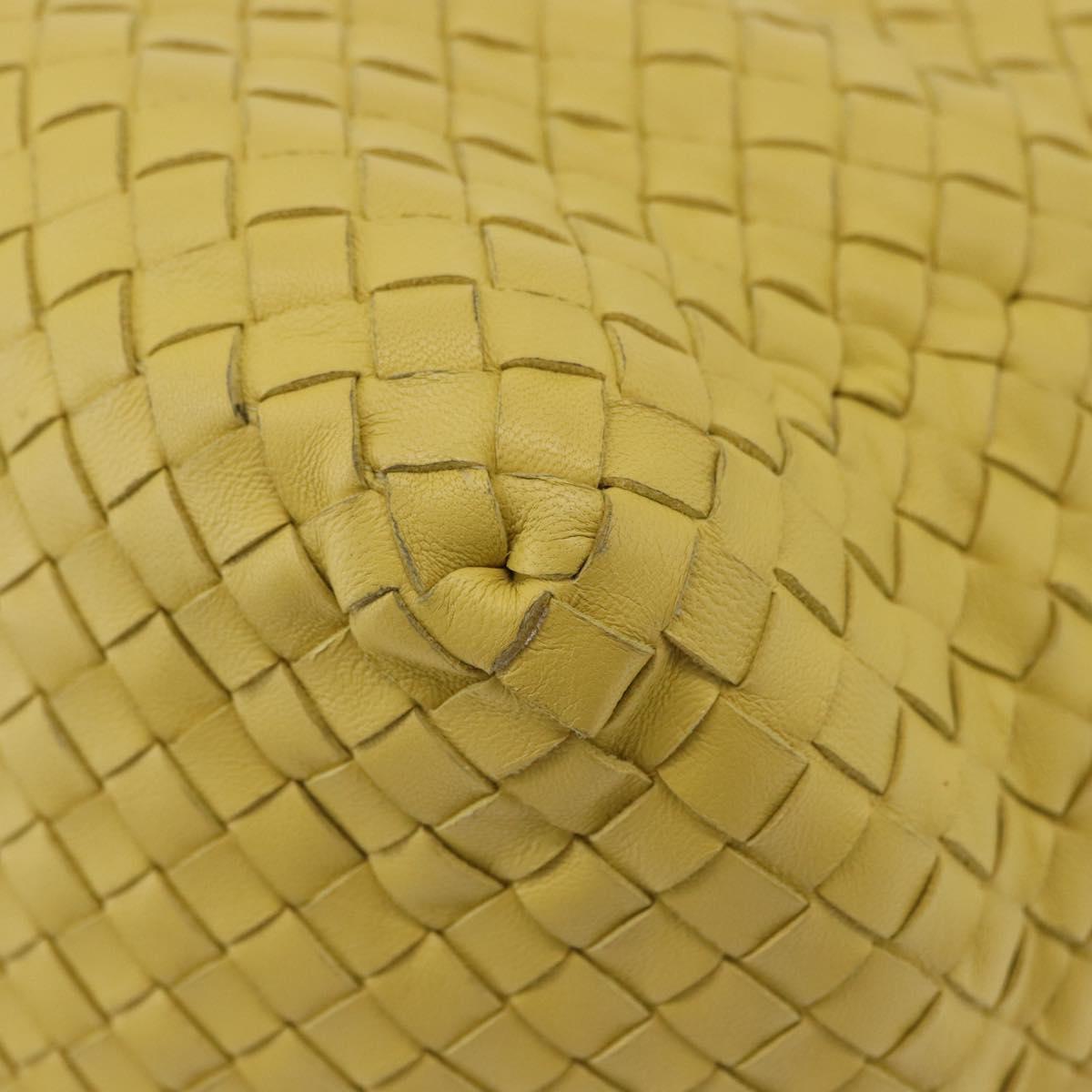 BOTTEGA VENETA INTRECCIATO Shoulder Bag Leather Yellow Auth 198629V
