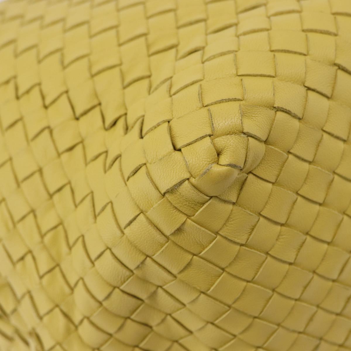 BOTTEGA VENETA INTRECCIATO Shoulder Bag Leather Yellow Auth 198629V