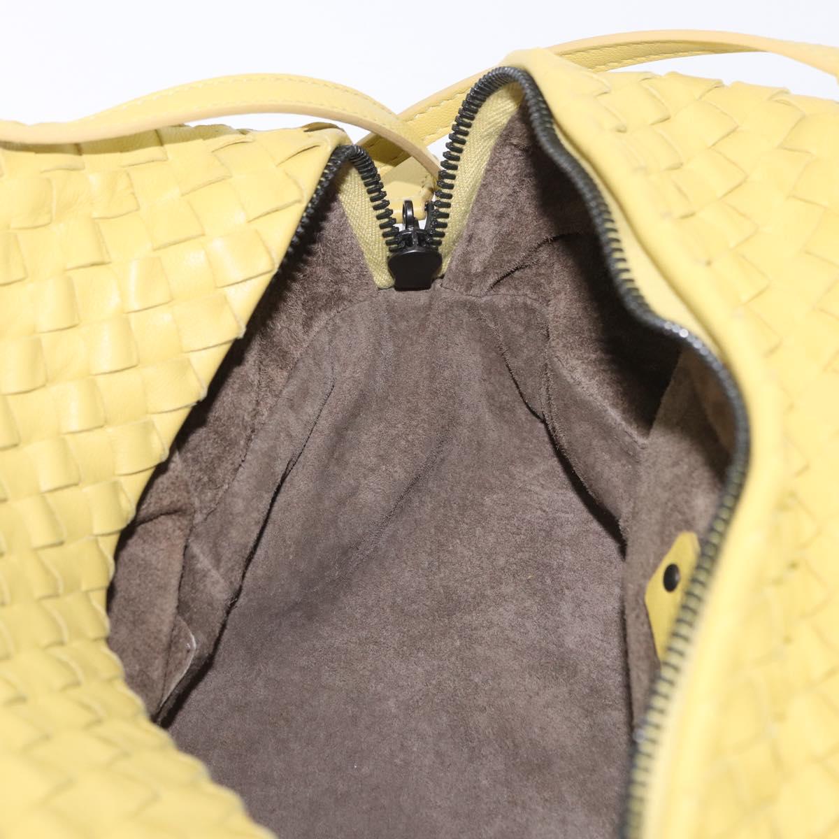 BOTTEGA VENETA INTRECCIATO Shoulder Bag Leather Yellow Auth 198629V