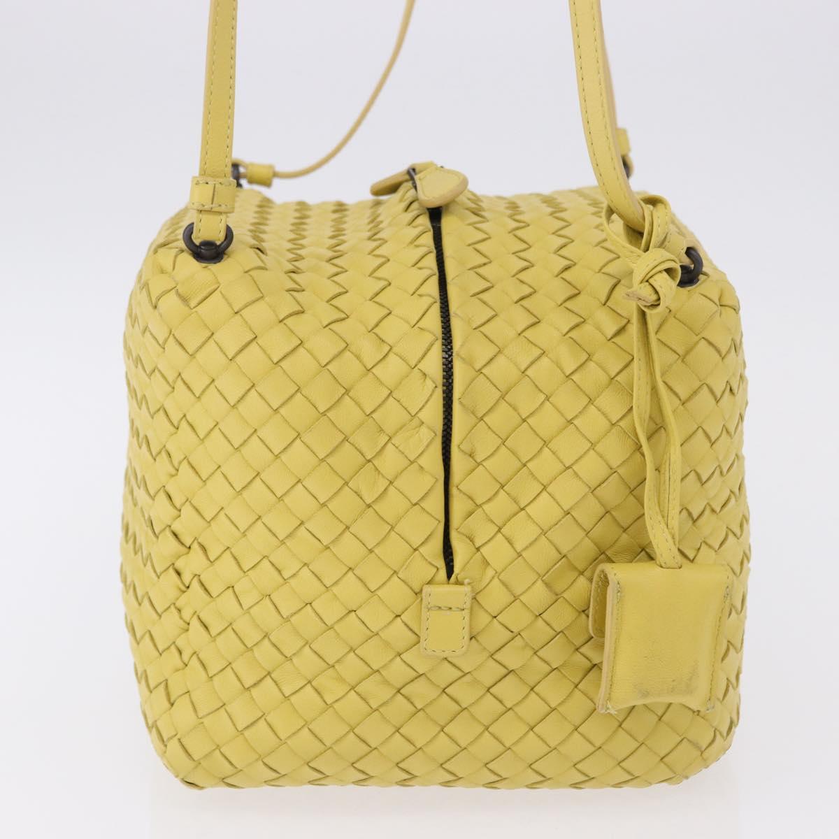 BOTTEGA VENETA INTRECCIATO Shoulder Bag Leather Yellow Auth 198629V