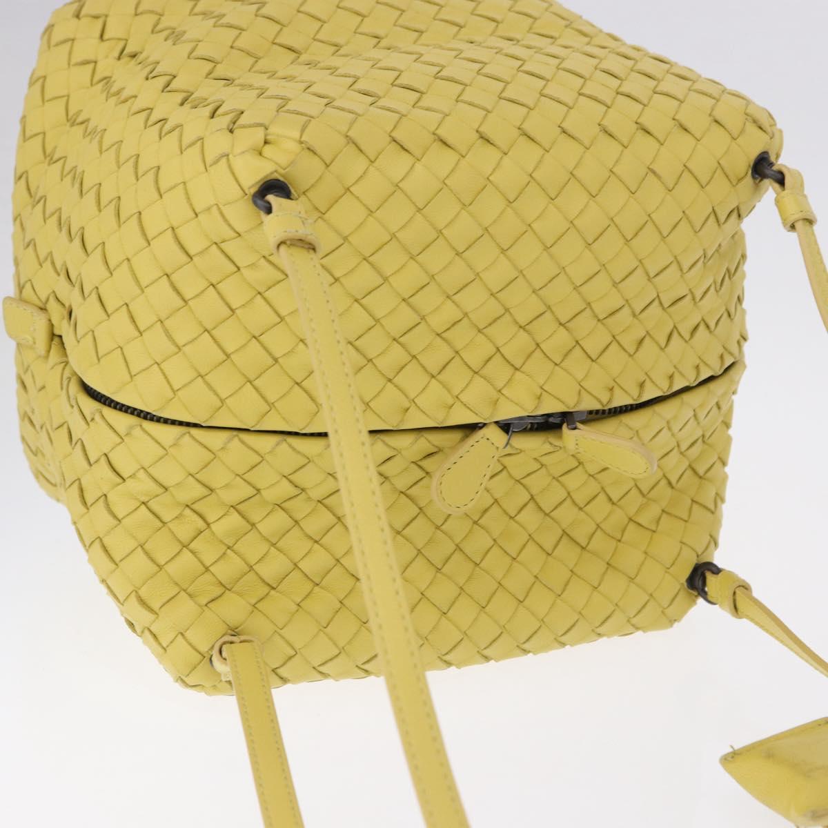 BOTTEGA VENETA INTRECCIATO Shoulder Bag Leather Yellow Auth 198629V