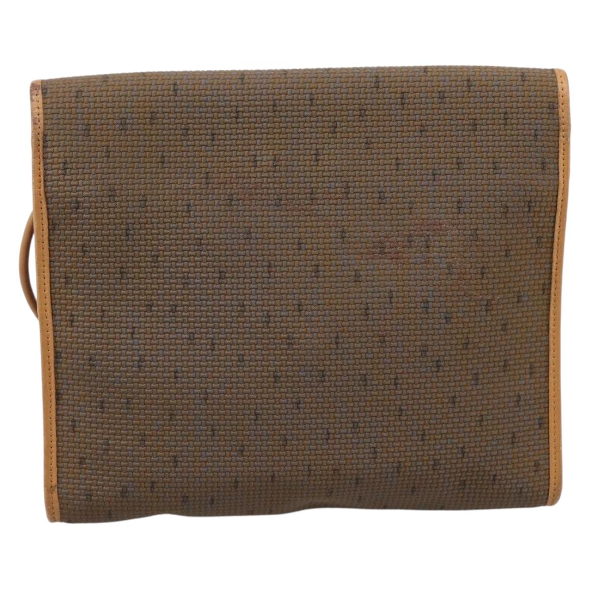CELINE Shoulder Bag Canvas Brown Beige Auth 198630