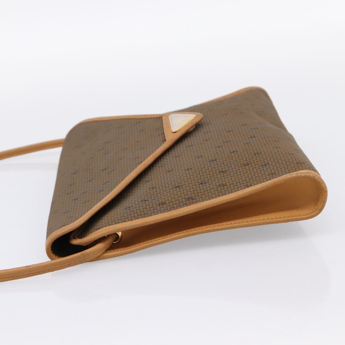 CELINE Shoulder Bag Canvas Brown Beige Auth 198630