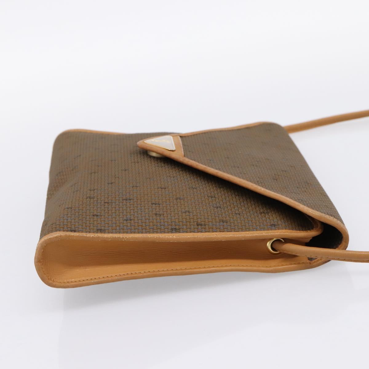 CELINE Shoulder Bag Canvas Brown Beige Auth 198630