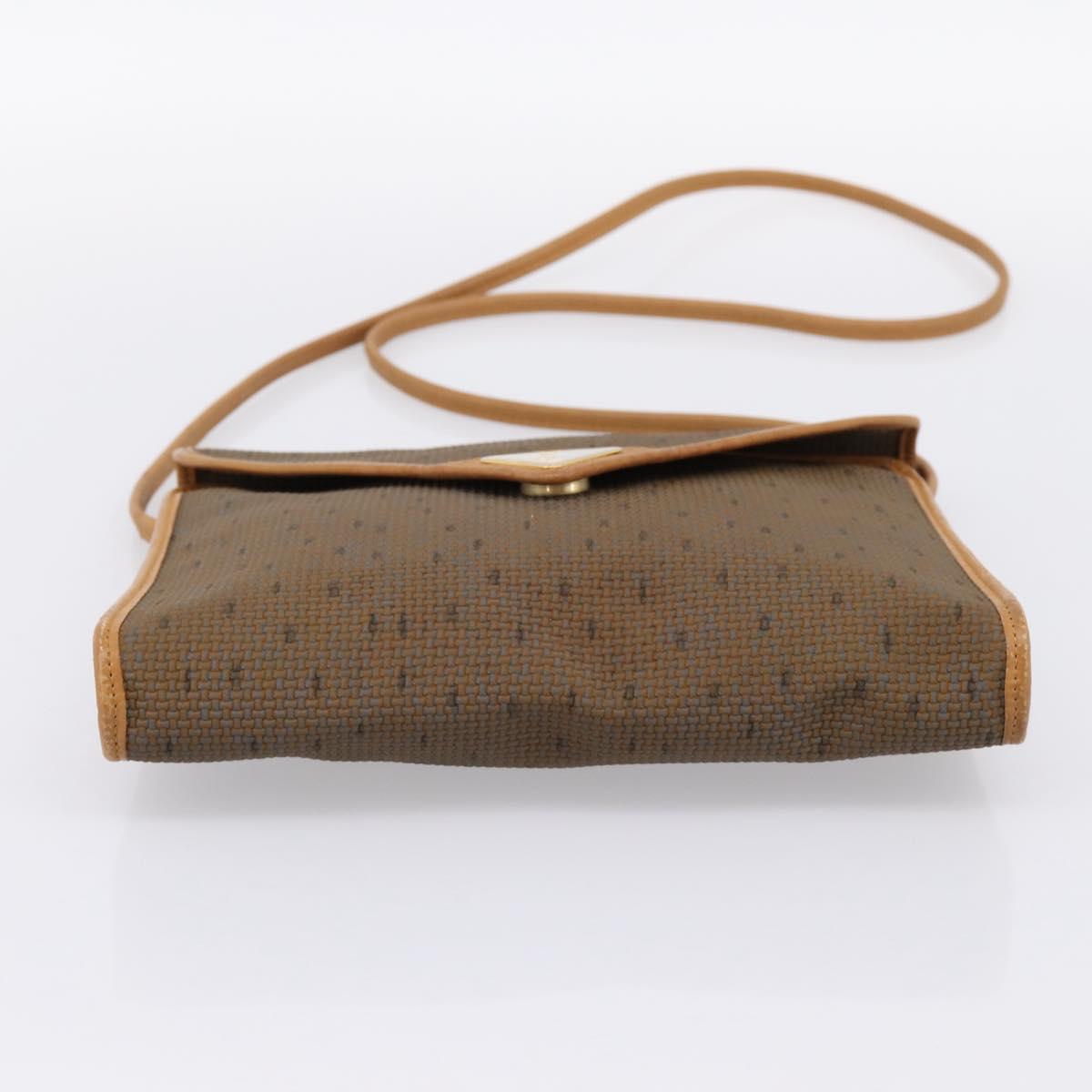 CELINE Shoulder Bag Canvas Brown Beige Auth 198630