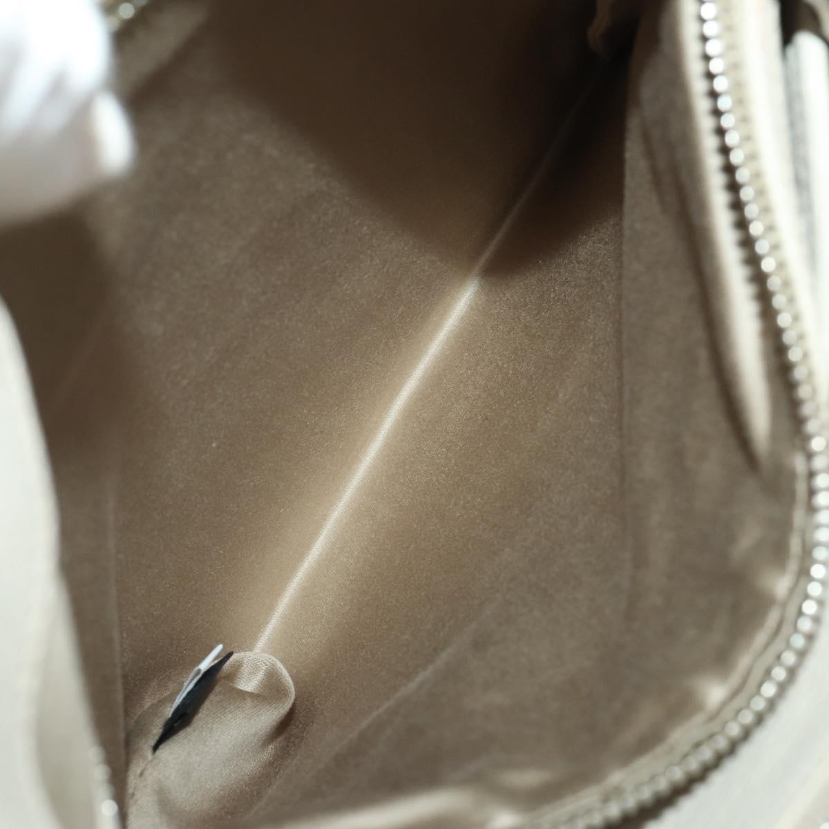 Miu Miu Hand Bag Leather 2way Ivory Silver Auth 198635A