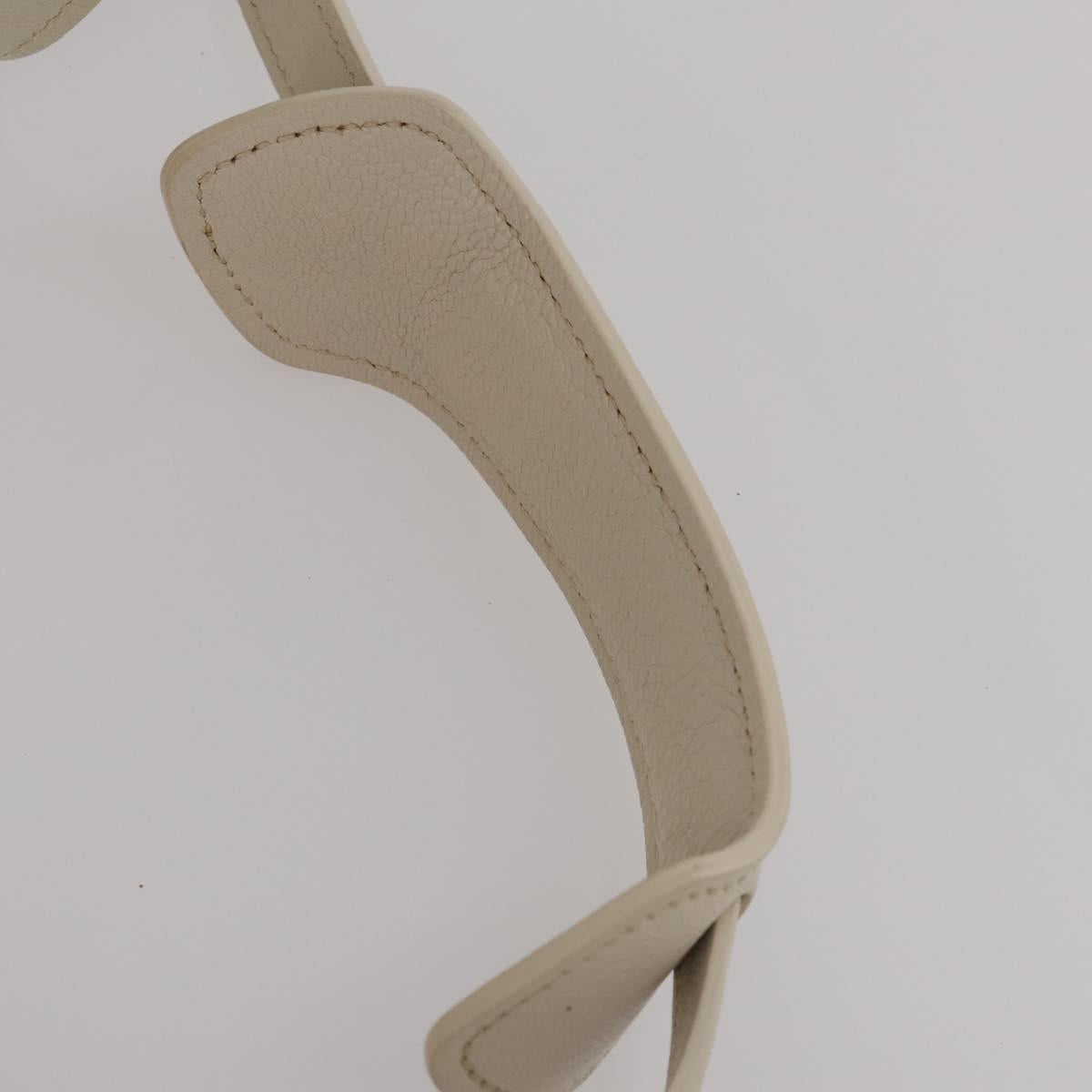Miu Miu Hand Bag Leather 2way Ivory Silver Auth 198635A
