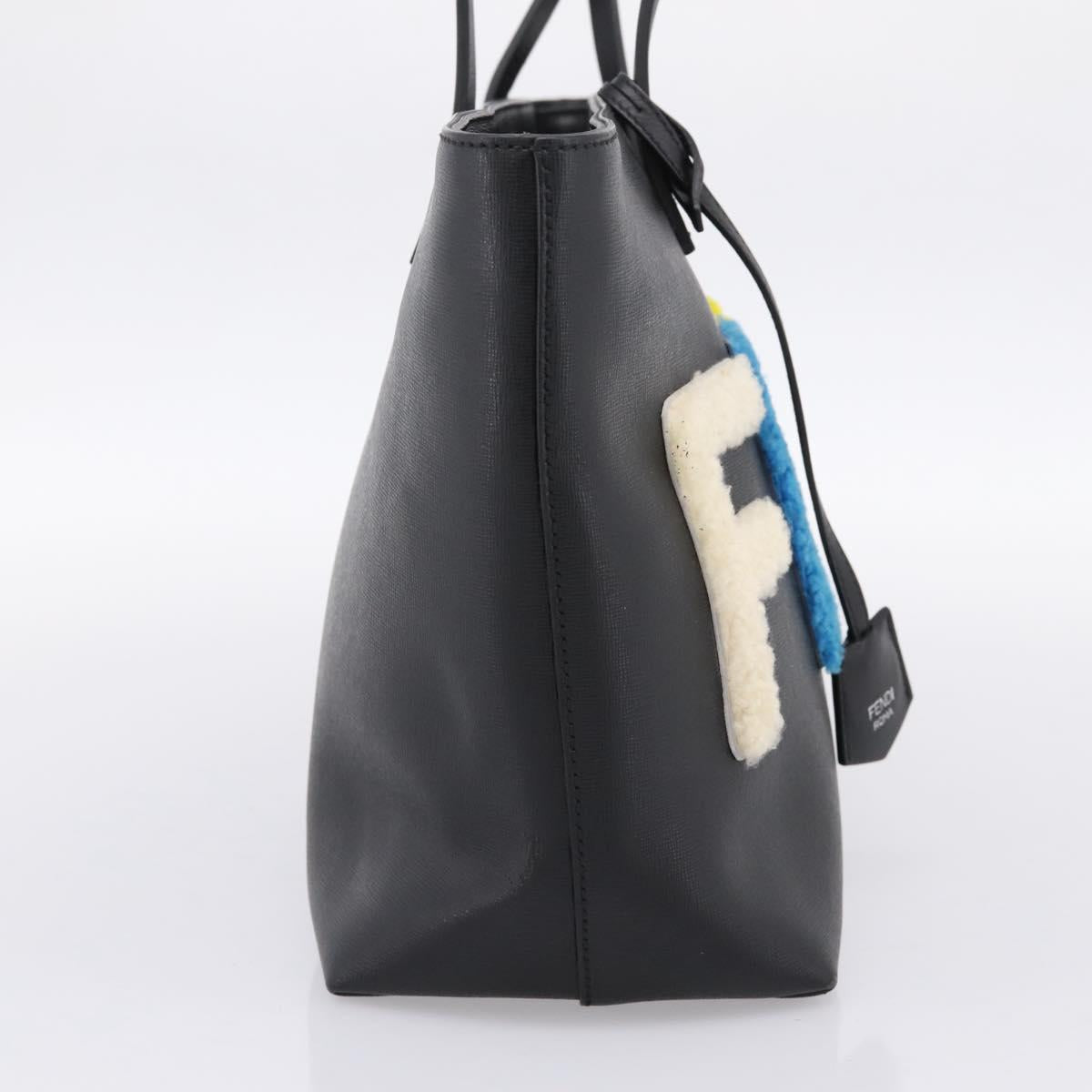 FENDI Tote Bag Leather Black Multicolor 8BH198 Auth 198636A