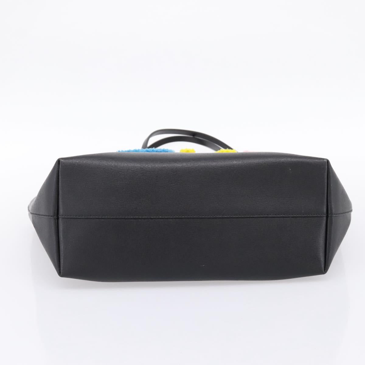 FENDI Tote Bag Leather Black Multicolor 8BH198 Auth 198636A