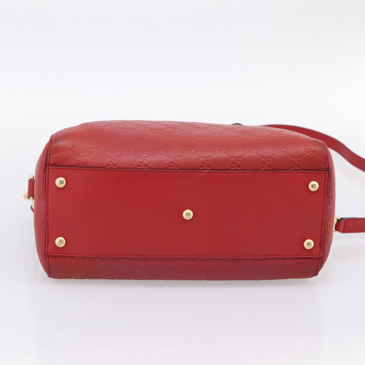 GUCCI GuccissimaGG Hand Bag Leather 2way Red Gold Tone 453573 Auth 198638