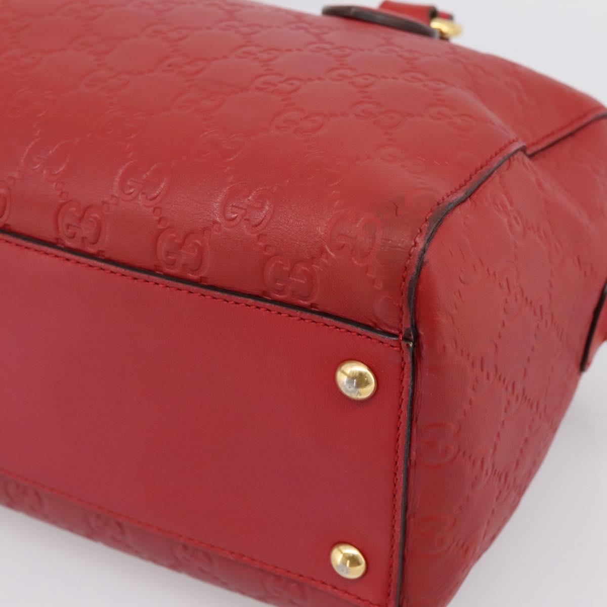 GUCCI GuccissimaGG Hand Bag Leather 2way Red Gold Tone 453573 Auth 198638