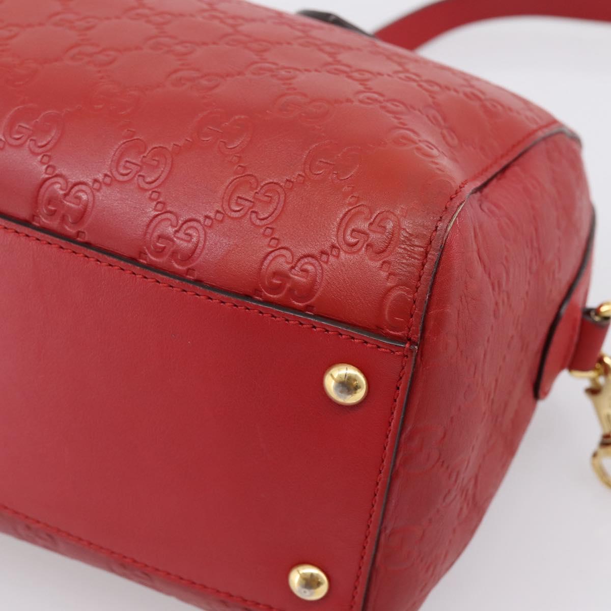 GUCCI GuccissimaGG Hand Bag Leather 2way Red Gold Tone 453573 Auth 198638