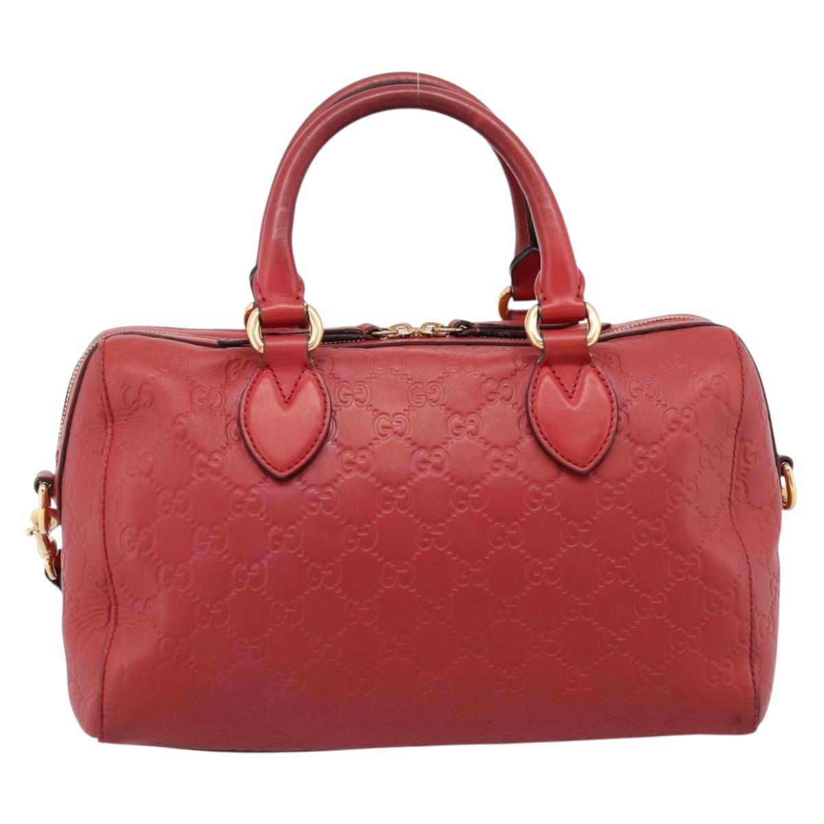GUCCI GuccissimaGG Hand Bag Leather 2way Red Gold Tone 453573 Auth 198638