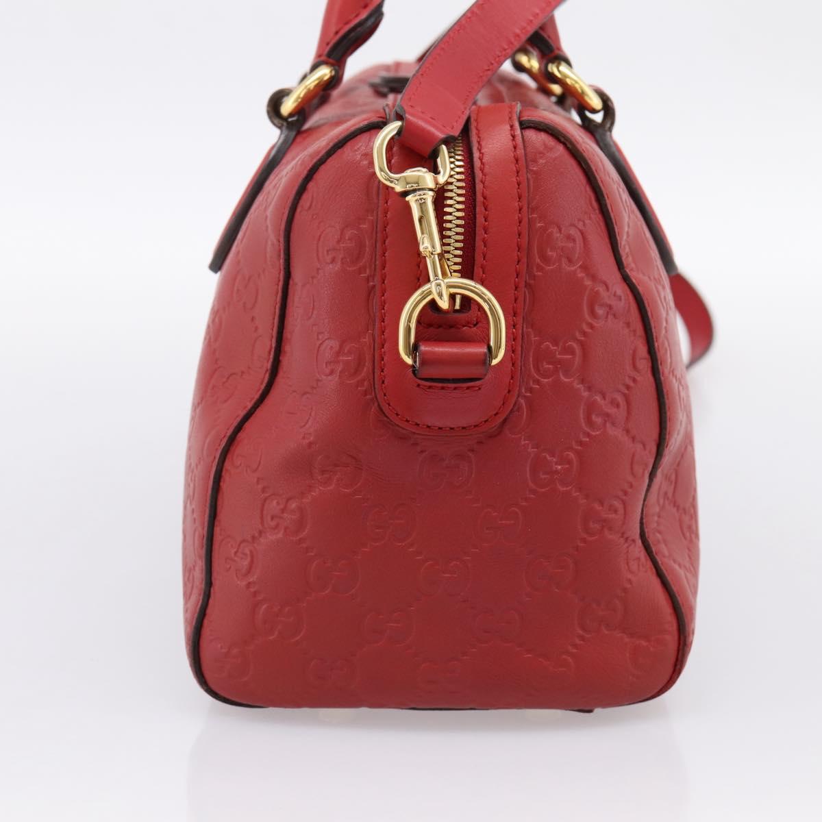 GUCCI GuccissimaGG Hand Bag Leather 2way Red Gold Tone 453573 Auth 198638