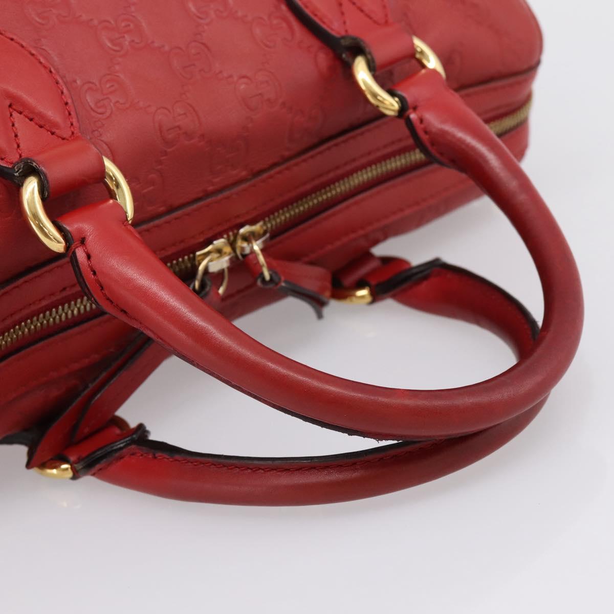 GUCCI GuccissimaGG Hand Bag Leather 2way Red Gold Tone 453573 Auth 198638
