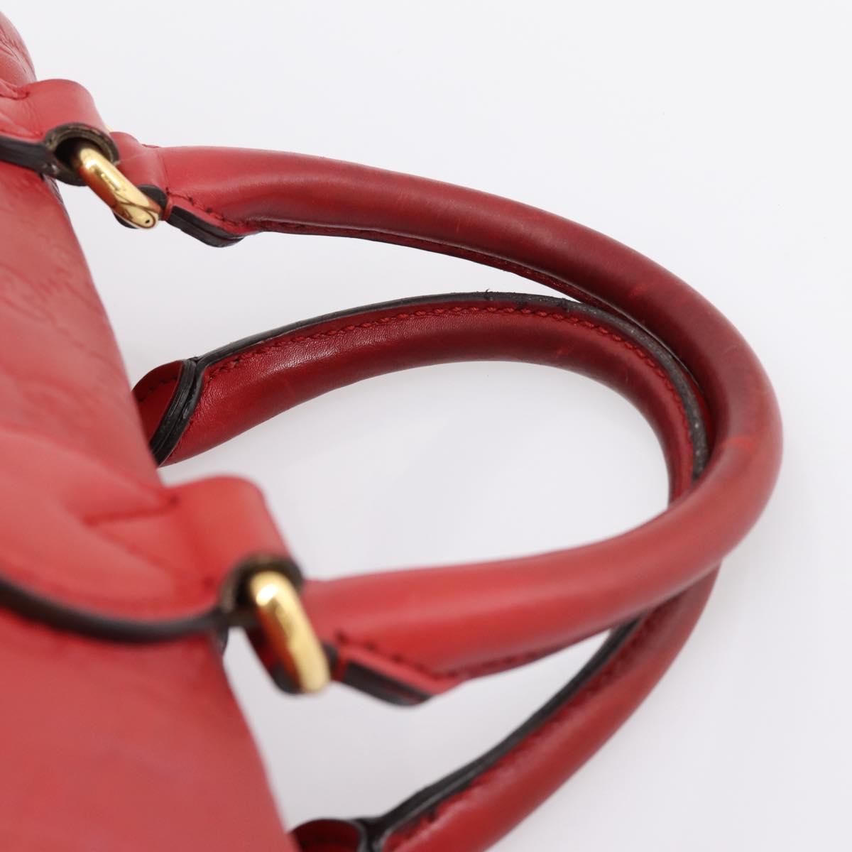 GUCCI GuccissimaGG Hand Bag Leather 2way Red Gold Tone 453573 Auth 198638