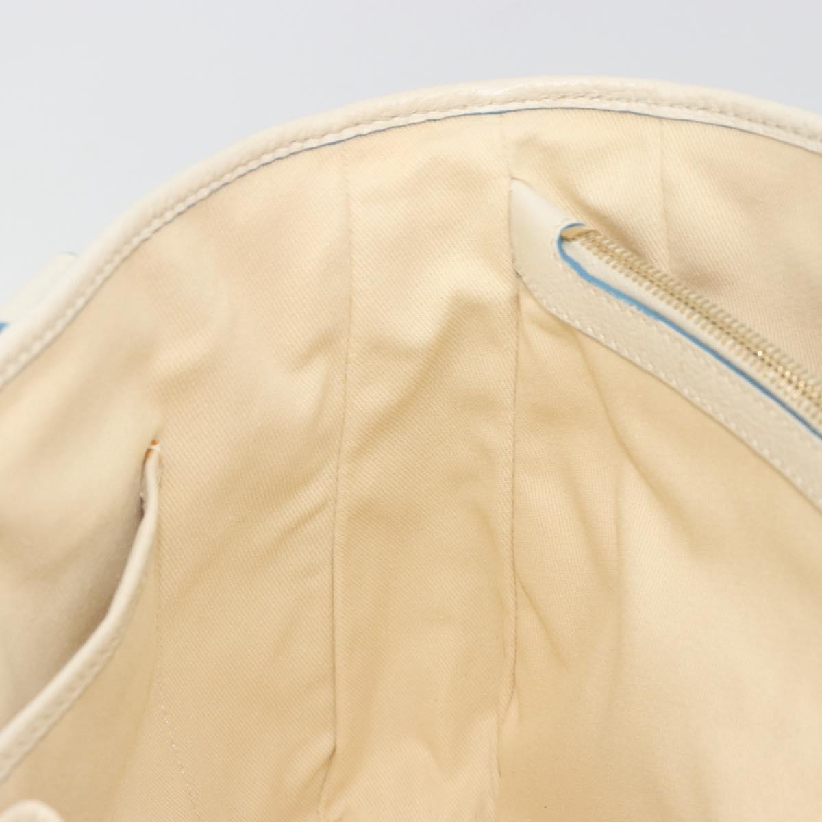 CELINE Boogie Bag Canvas Navy Gold Tone Auth 198642A