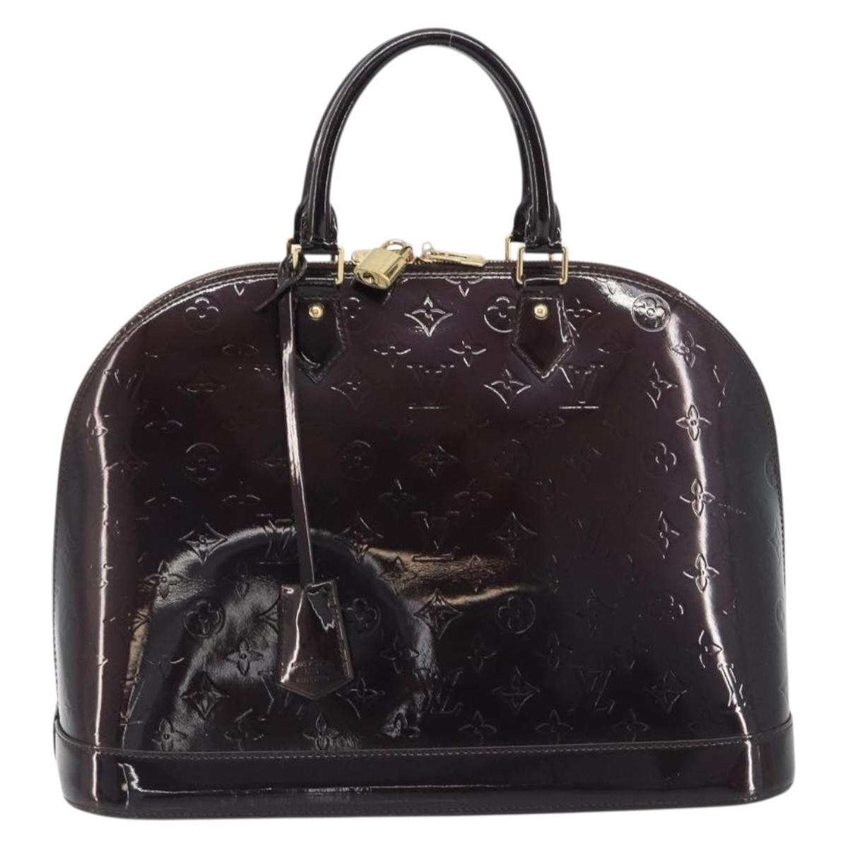 LOUIS VUITTON Monogram Vernis Alma GM Hand Bag Amarante M93595 LV Auth 198644V