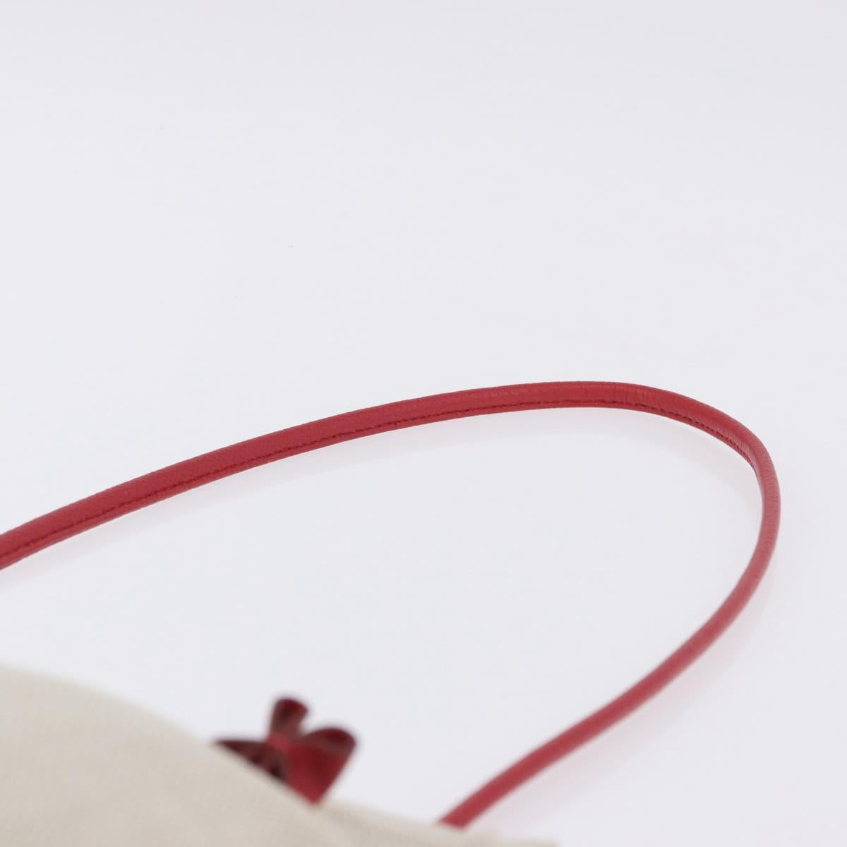HERMES Aline PM Shoulder Bag Canvas Beige Red Auth 198647A