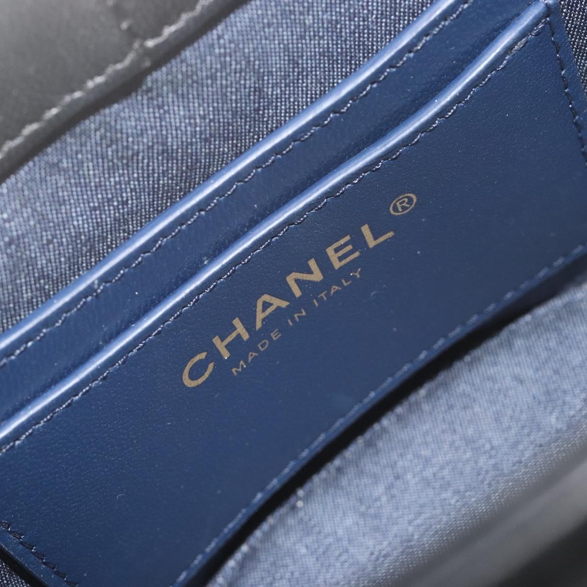 CHANEL Matelasse Chain Shoulder Vanity Bag Lamb Skin Black CC Auth 198651SAM