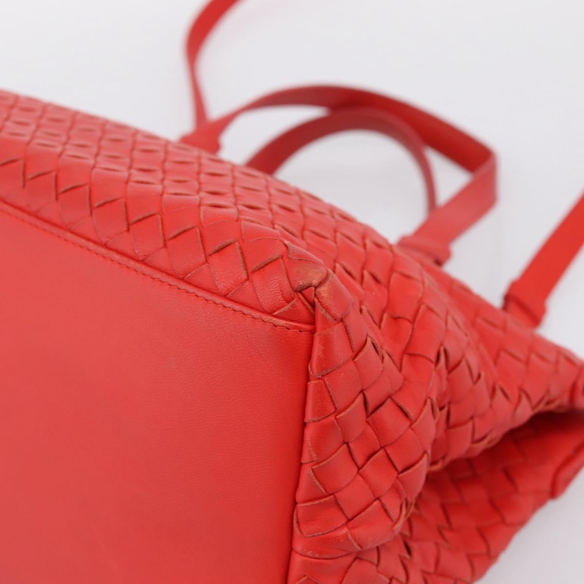 BOTTEGA VENETA INTRECCIATO Hand Bag 2way Red Auth 198653A