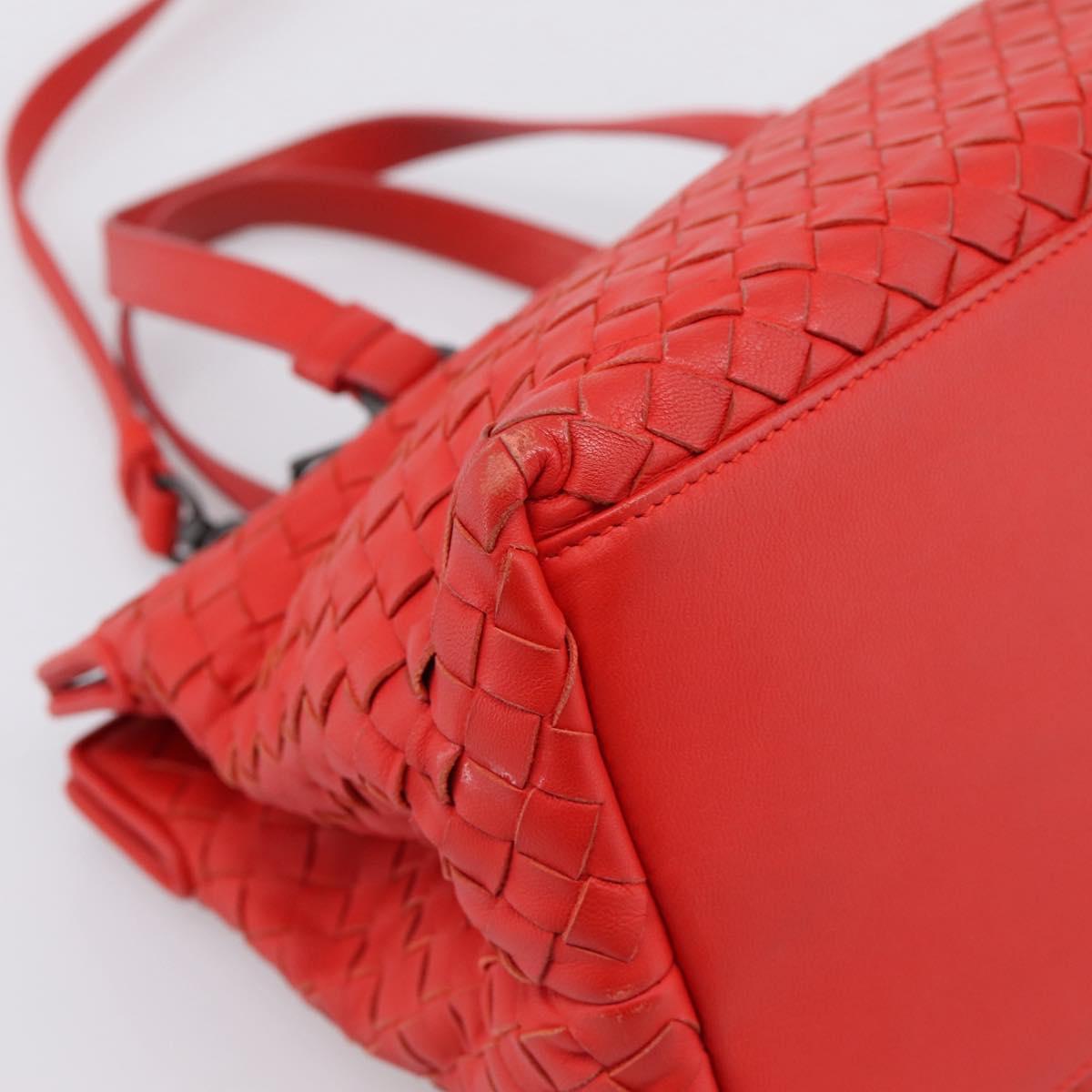 BOTTEGA VENETA INTRECCIATO Hand Bag 2way Red Auth 198653A