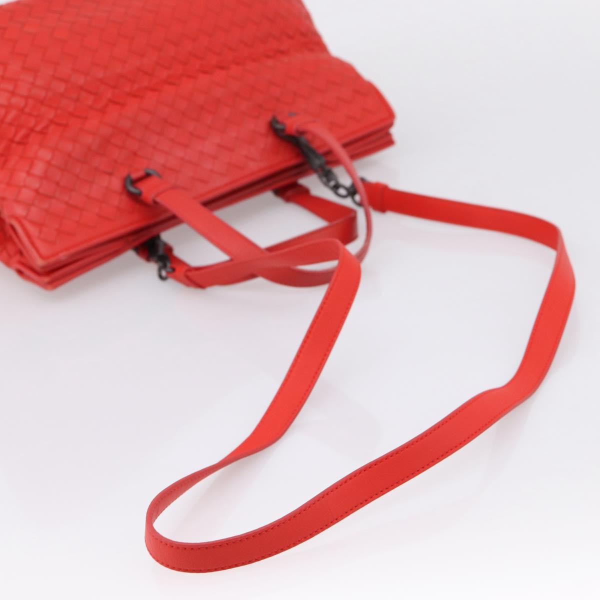 BOTTEGA VENETA INTRECCIATO Hand Bag 2way Red Auth 198653A