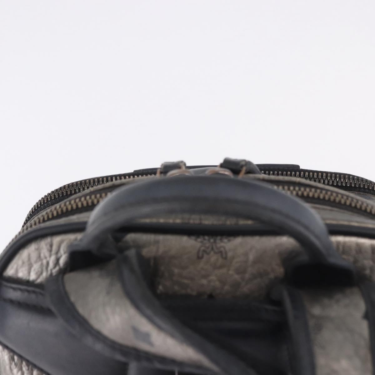 MCM Vicetos Backpack Leather Silver Auth 198656